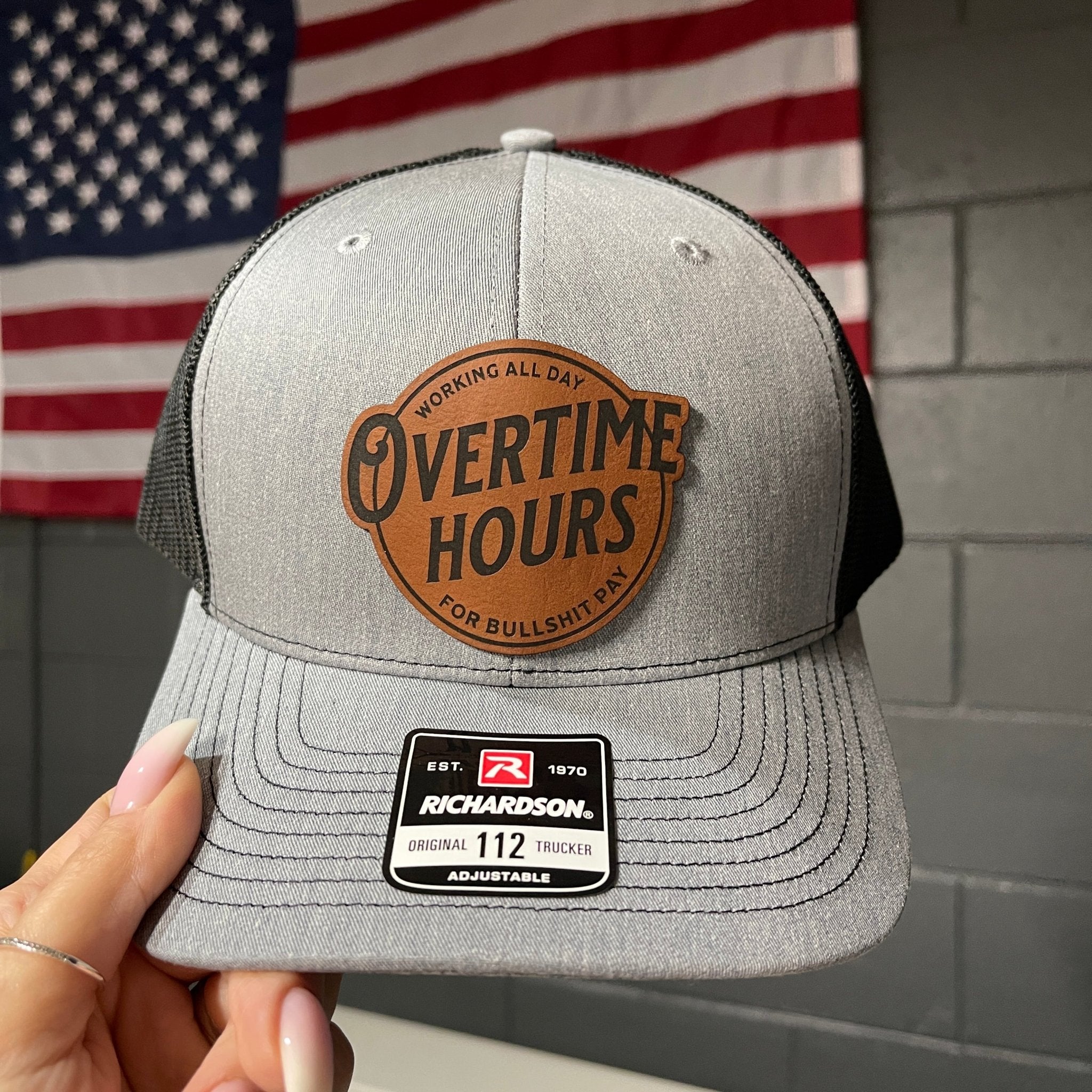 thumbnail image 2 of Trenz Shirt Company Blue Collar American Dirty Hands Clean Money Patch Foam Front Mesh Back Rope Hat White Black Black Rope 2 of 11
