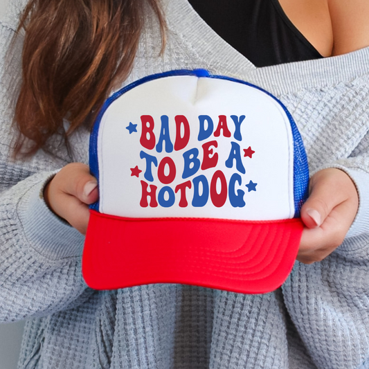 Bad Day To Be A Hot Dog Funny Independence Day Summer Classic Foam Trucker Hat