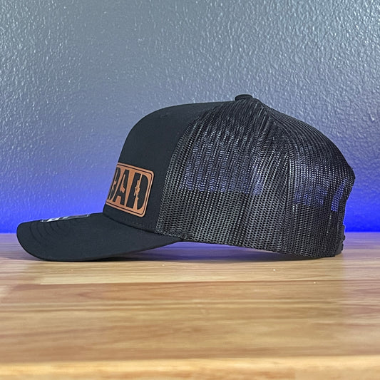DAD 2A 2nd Amendment Side Leather Patch Hat Black