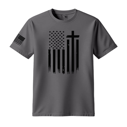 American Flag Cross T-Shirt - Hollow Point Society - T-Shirt