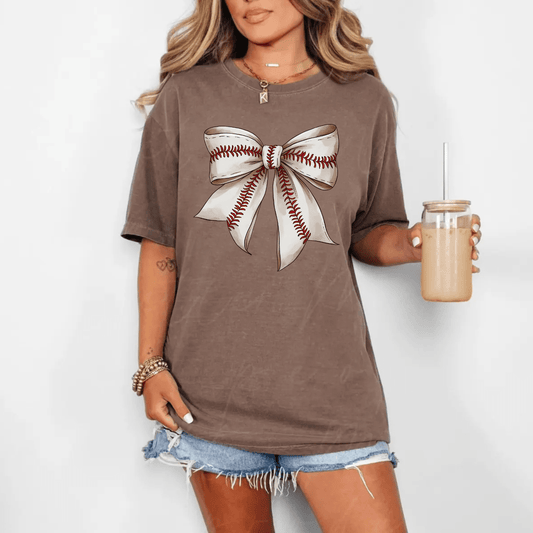 Baseball Mom Coquette Bow T-Shirt - Hollow Point Society - T-Shirt