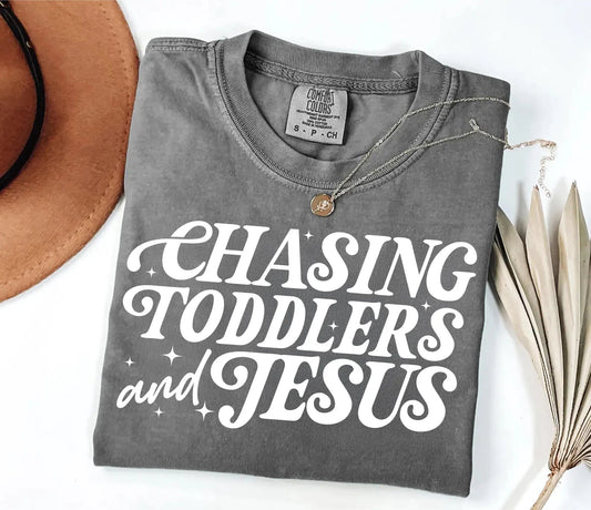 Chasing Toddlers & Jesus Christian Faith Oversized T-Shirt - Hollow Point Society - T-Shirt