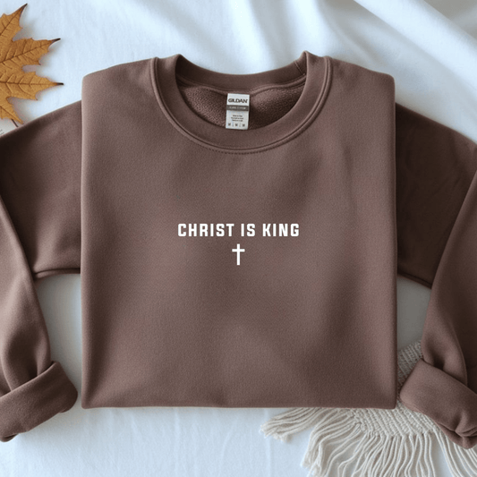 Christ is King Cross Christian Faith Gildan Jesus Sweatshirt - Hollow Point Society - Sweater