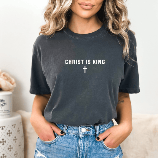 Christ Is King Cross Christian Faith Graphic Jesus T-Shirt - Hollow Point Society - T-Shirt