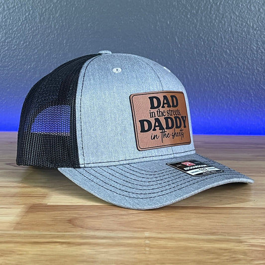 Dad in the Streets, Daddy in the Sheets Rectangular Leather Patch Hat - Hollow Point Society - Patch Hat
