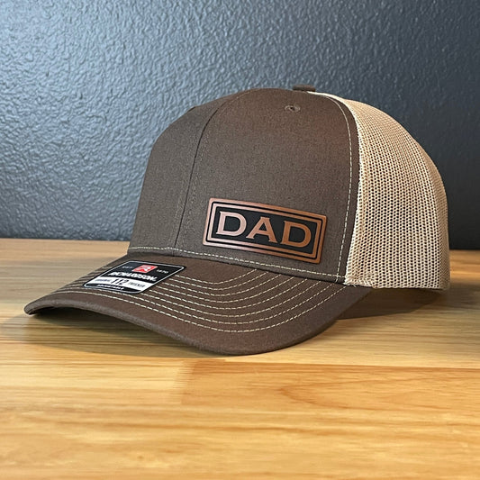 DAD Side Leather Patch Hat Brown - Hollow Point Society - Patch Hat