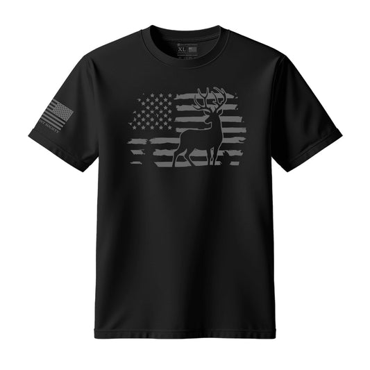 Deer Hunting American Flag T-Shirt - Hollow Point Society - T-Shirt