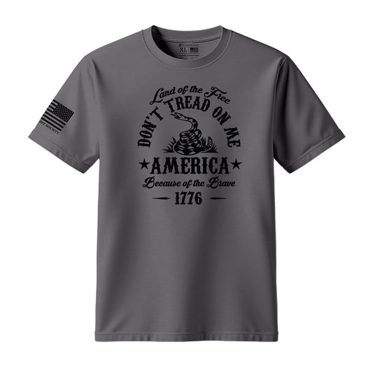 Don't Tread On Me Land Of The Free Gadsden T-Shirt - Hollow Point Society - T-Shirt