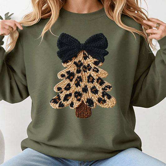 Faux Yarn Women's Gildan Christmas Tree Sweater - Hollow Point Society - Sweater