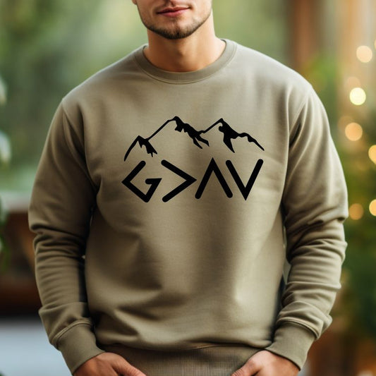 God Is Greater Than The Highs And Lows Men's Christian Sweatshirt (3 colors) - Hollow Point Society - Sweater