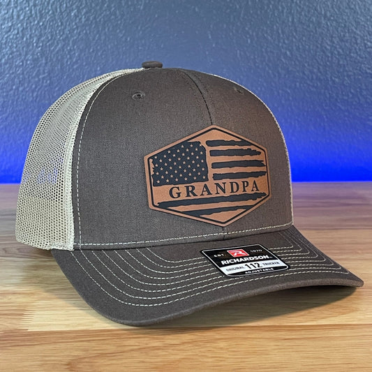 Grandpa American Flag Patriotic SnapBack Patch Hat Grandfather Christmas Gift - Hollow Point Society - Patch Hat