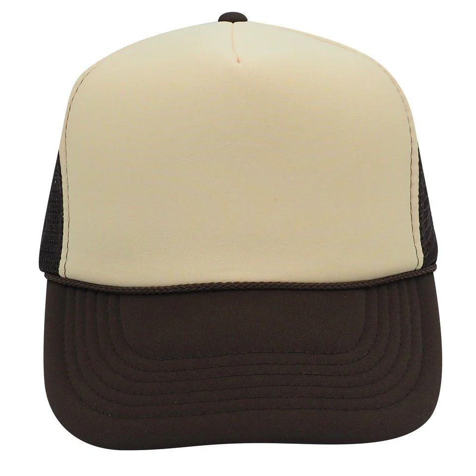 Home By 9pm Club Funny Classic Foam Trucker Hat for Women Tan/Brown - Hollow Point Society - Trucker Hat