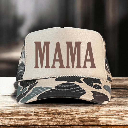 MAMA Classic Tan Camo Foam Women's Trucker Hat - Hollow Point Society - Trucker Hat