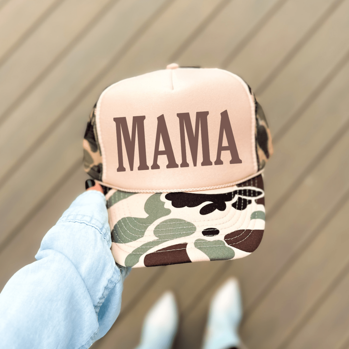 MAMA Classic Tan Camo Foam Women's Trucker Hat - Hollow Point Society - Trucker Hat
