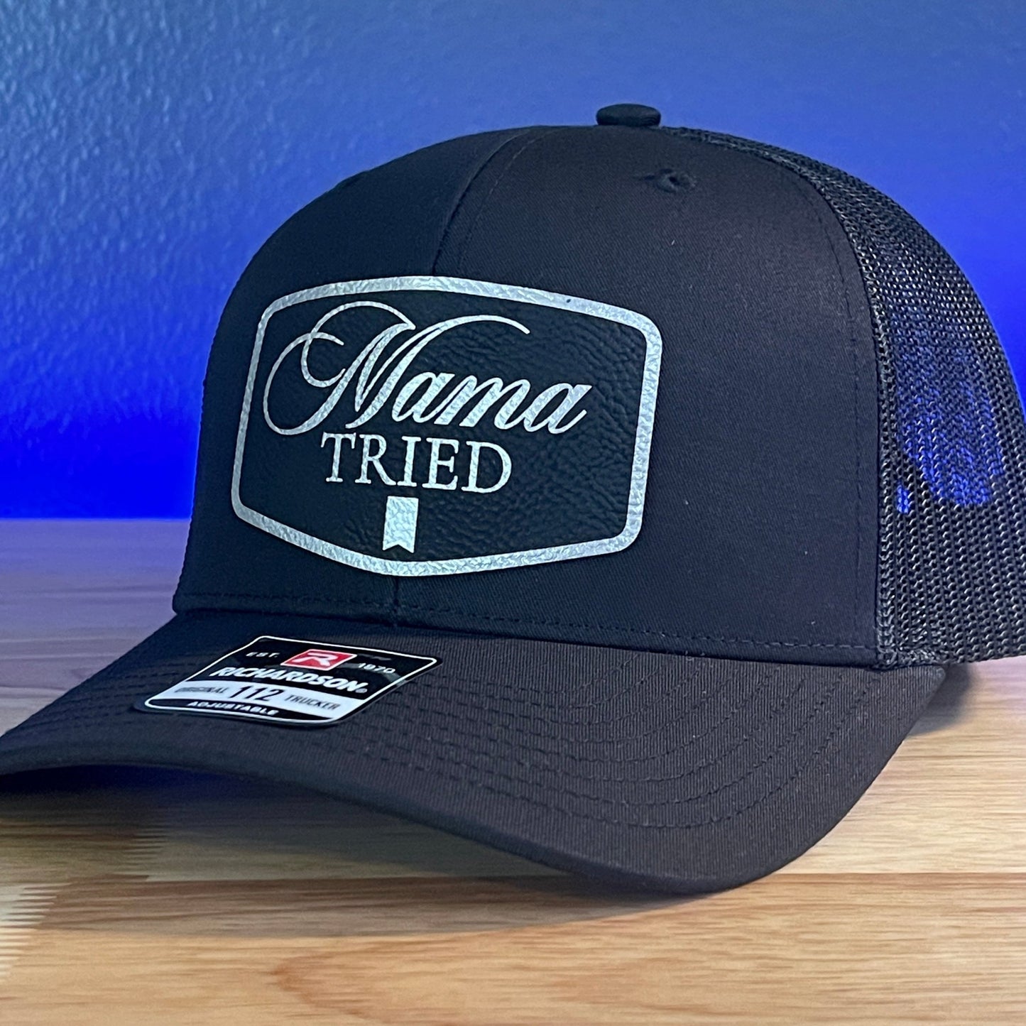 MAMA TRIED Funny Leather Patch Hat Black - Hollow Point Society - Patch Hat