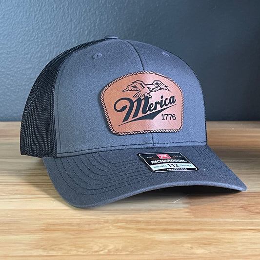 Merica 1776 Eagle Patriotic Leather Patch Hat - Hollow Point Society - Patch Hat