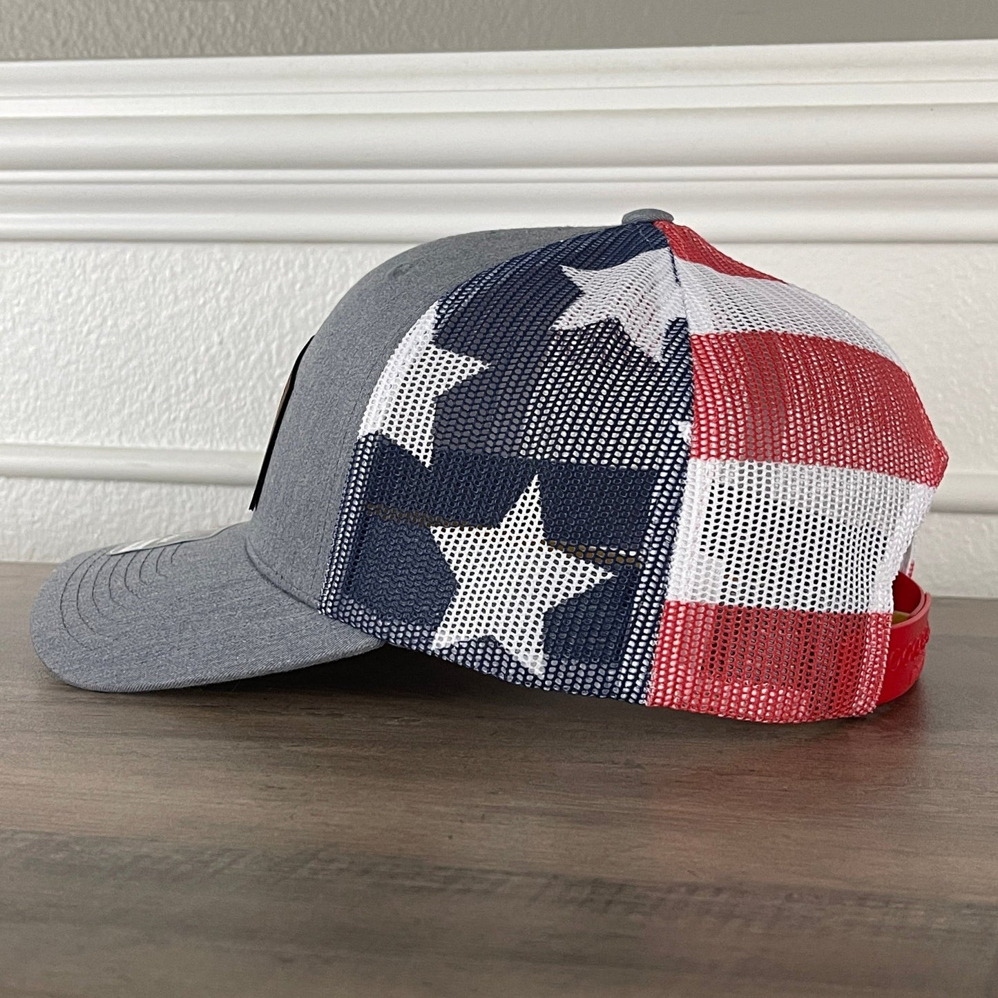 Overworked And Underlaid Funny Leather Patch Hat Stars & Stripes - Hollow Point Society - Patch Hat