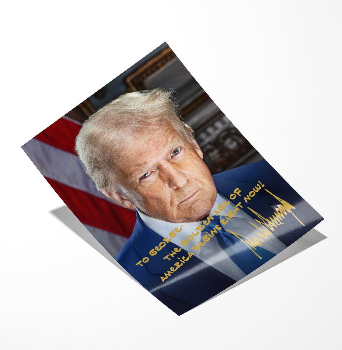 Personalized President Donald J. Trump Autographed 2024 Presidential Portrait Photo with Custom Message - Hollow Point Society - Print