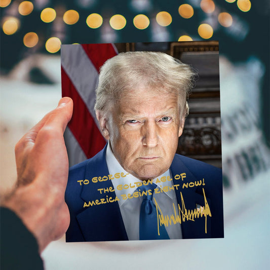 Personalized President Donald J. Trump Autographed 2024 Presidential Portrait Photo with Custom Message - Hollow Point Society - Print