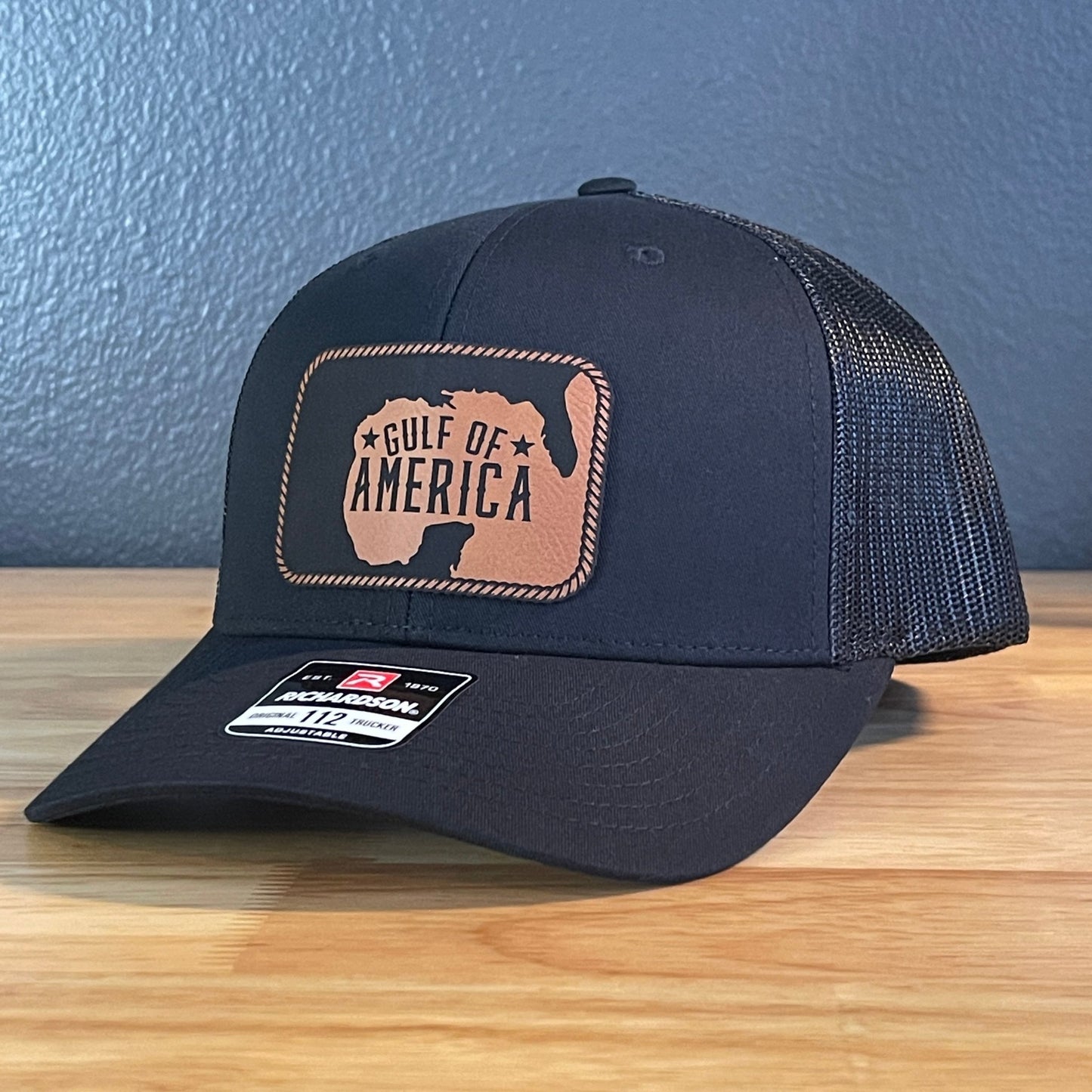 The Gulf of America Patriotic Leather Patch SnapBack Trucker Hat Rawhide - Hollow Point Society - Patch Hat