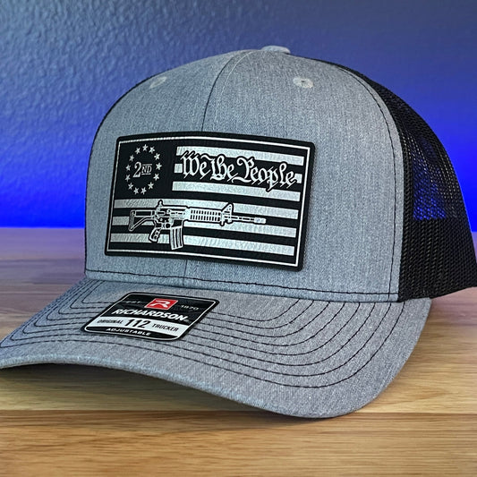 WE THE PEOPLE 2ND AMENDMENT AMERICAN FLAG PATRIOTIC Leather Patch Hat - Hollow Point Society - Patch Hat