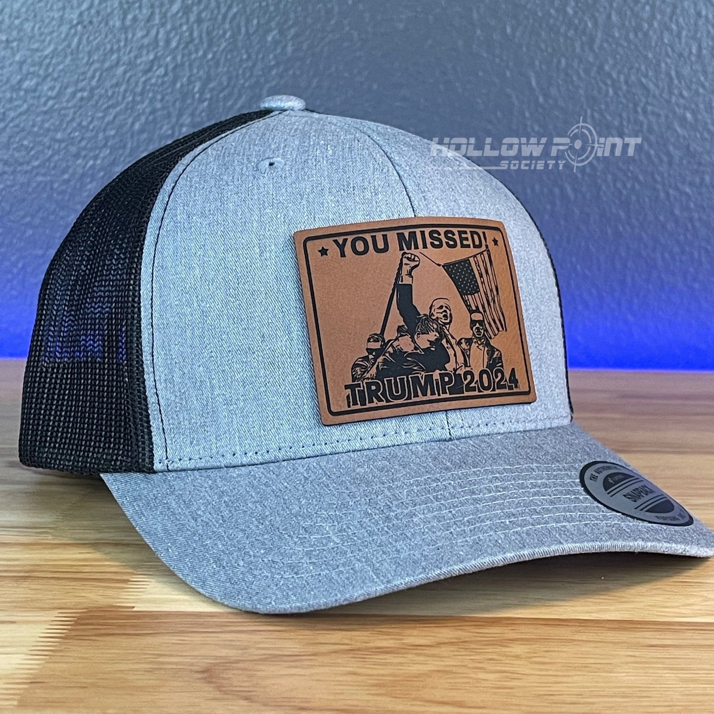 Trump Hat YOU MISSED SnapBack Trucker Rawhide Leather Patch Hat - Hollow Point Society - Patch Hat