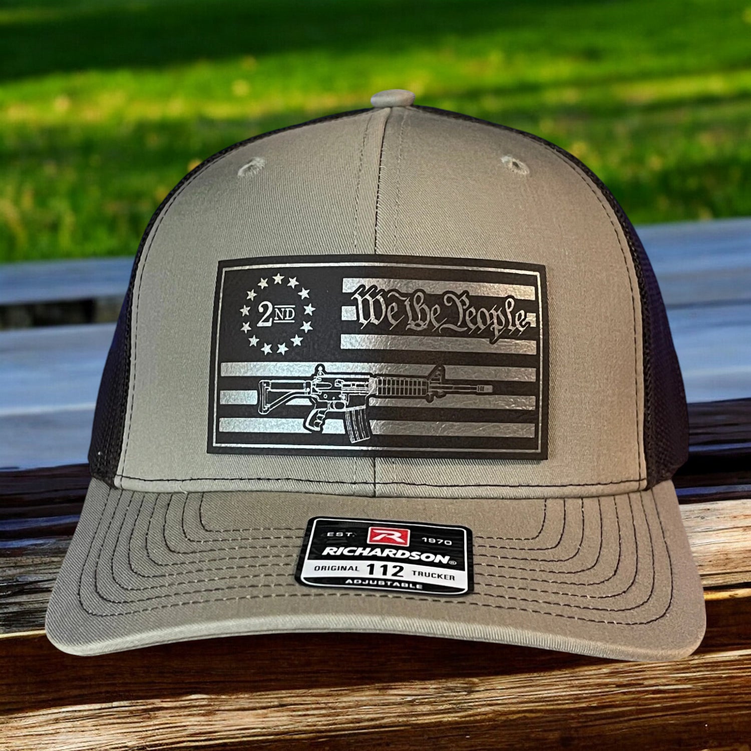 PATRIOTIC AMERICAN RICHARDSON 112 TRUCKER SNAPBACK LEATHER PATCH HATS - Hollow Point Society