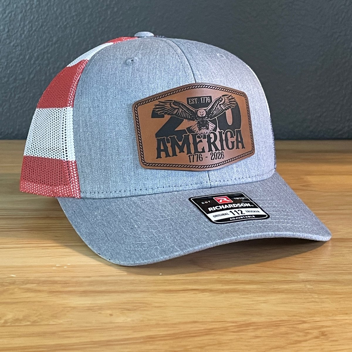 250th Anniversary America 1776 Eagle Patriotic USA Leather Patch Hat - Hollow Point Society - Patch Hat