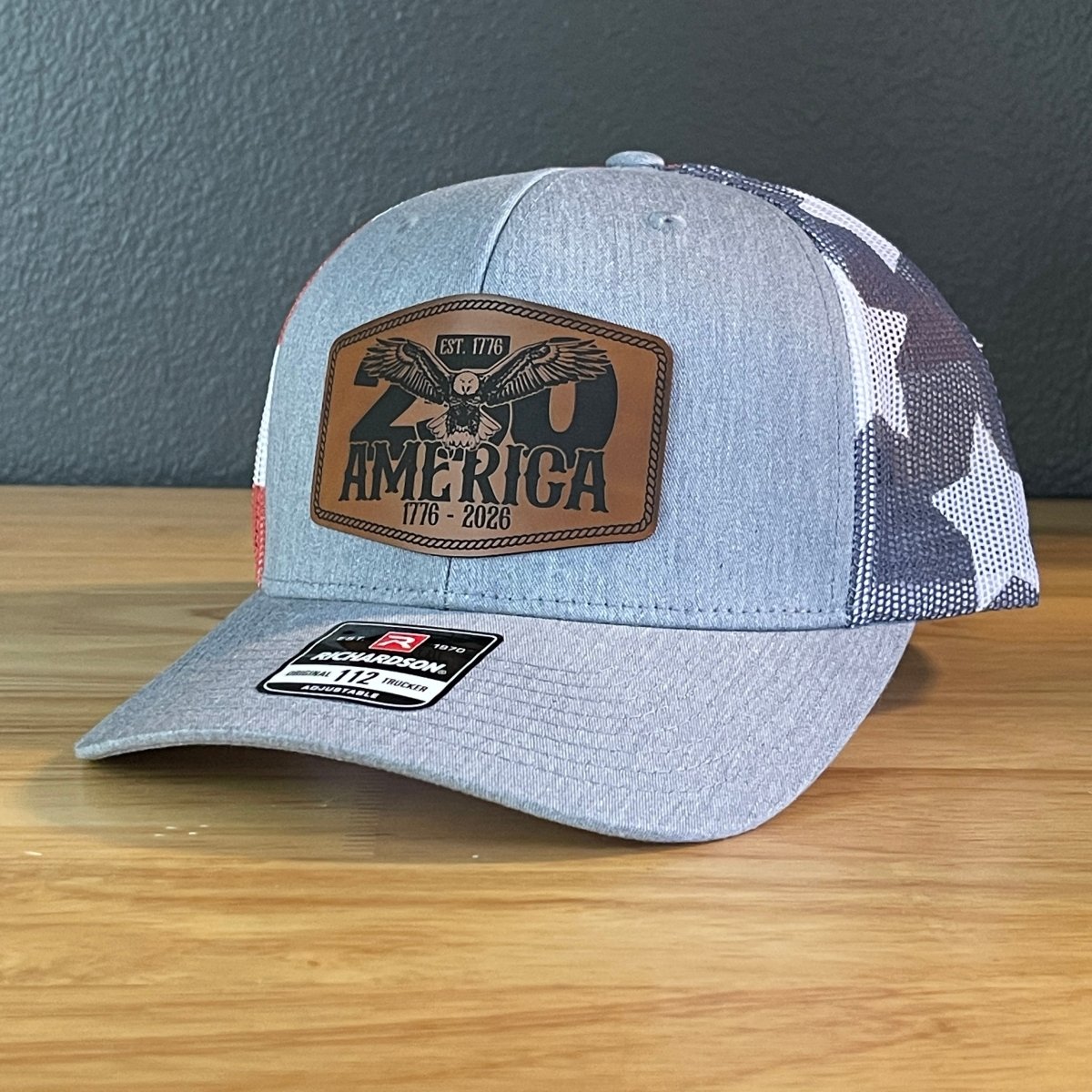 250th Anniversary America 1776 Eagle Patriotic USA Leather Patch Hat - Hollow Point Society - Patch Hat