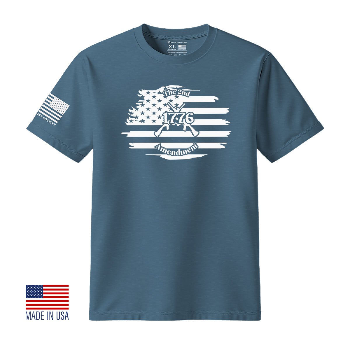 2nd Amendment 1776 American Flag T-Shirt - Hollow Point Society - T-Shirt