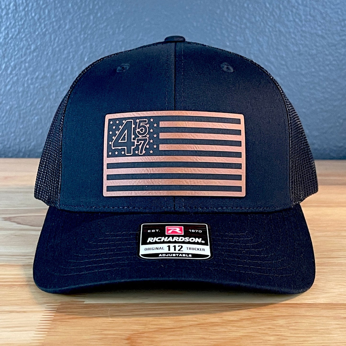 45 47 Inauguration American Flag Patriotic SnapBack Trucker Rawhide Leather Patch Hat - Hollow Point Society - Patch Hat