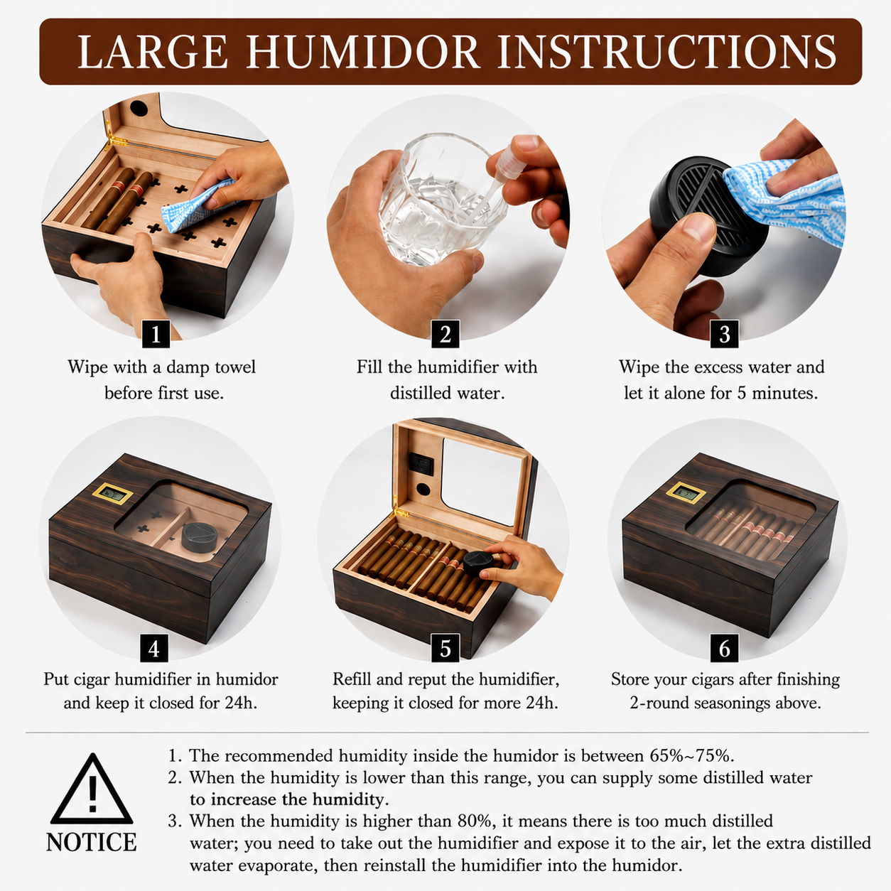 Personalized Cigar Humidor with Digital Hygrometer