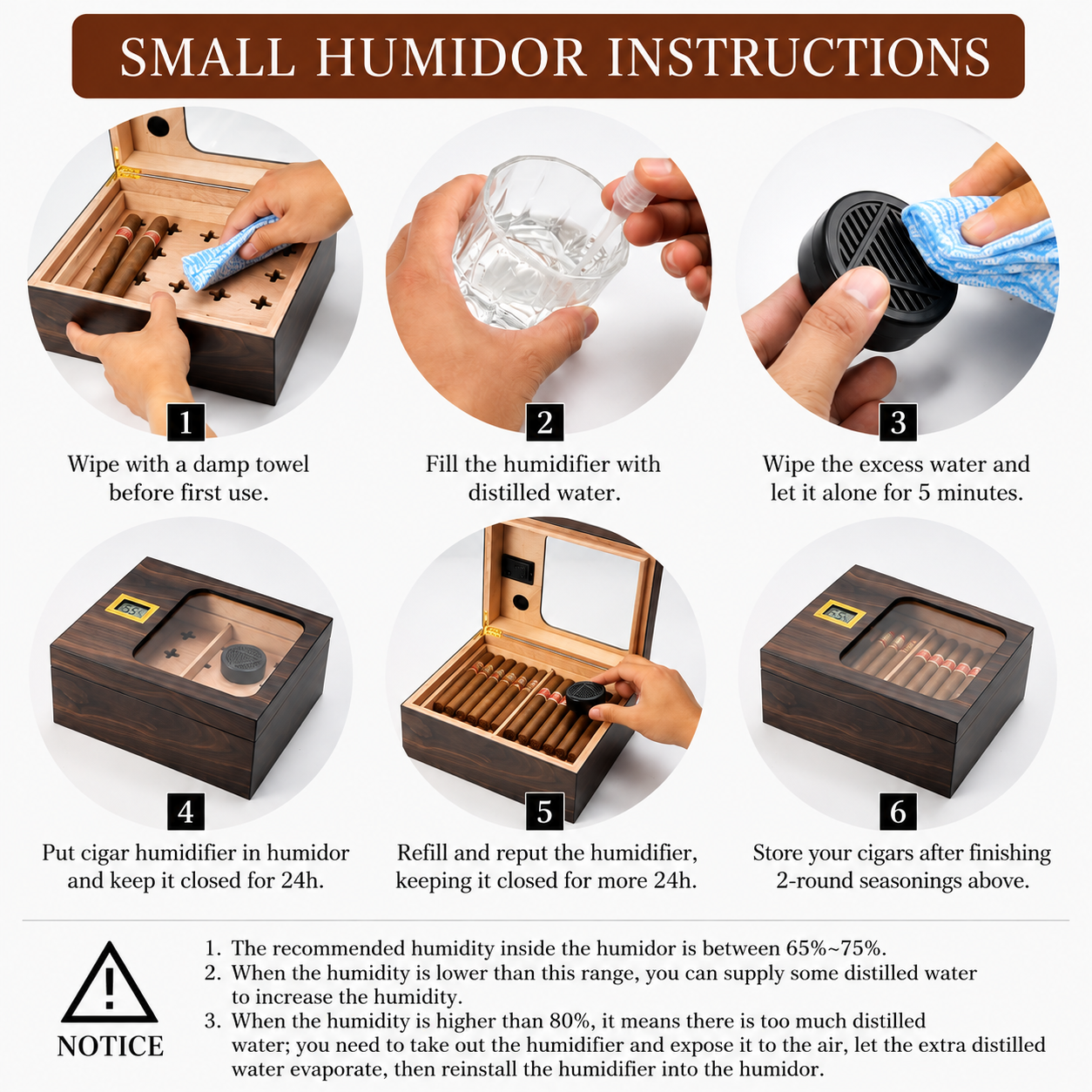 Personalized Cigar Humidor with Digital Hygrometer