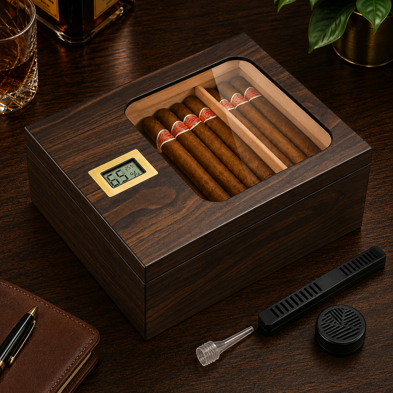 Personalized Signature Cigar Humidor | Engraved Cigar Box