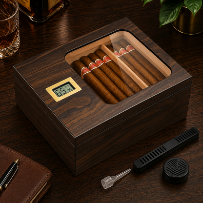 Personalized Signature Cigar Humidor | Engraved Cigar Box