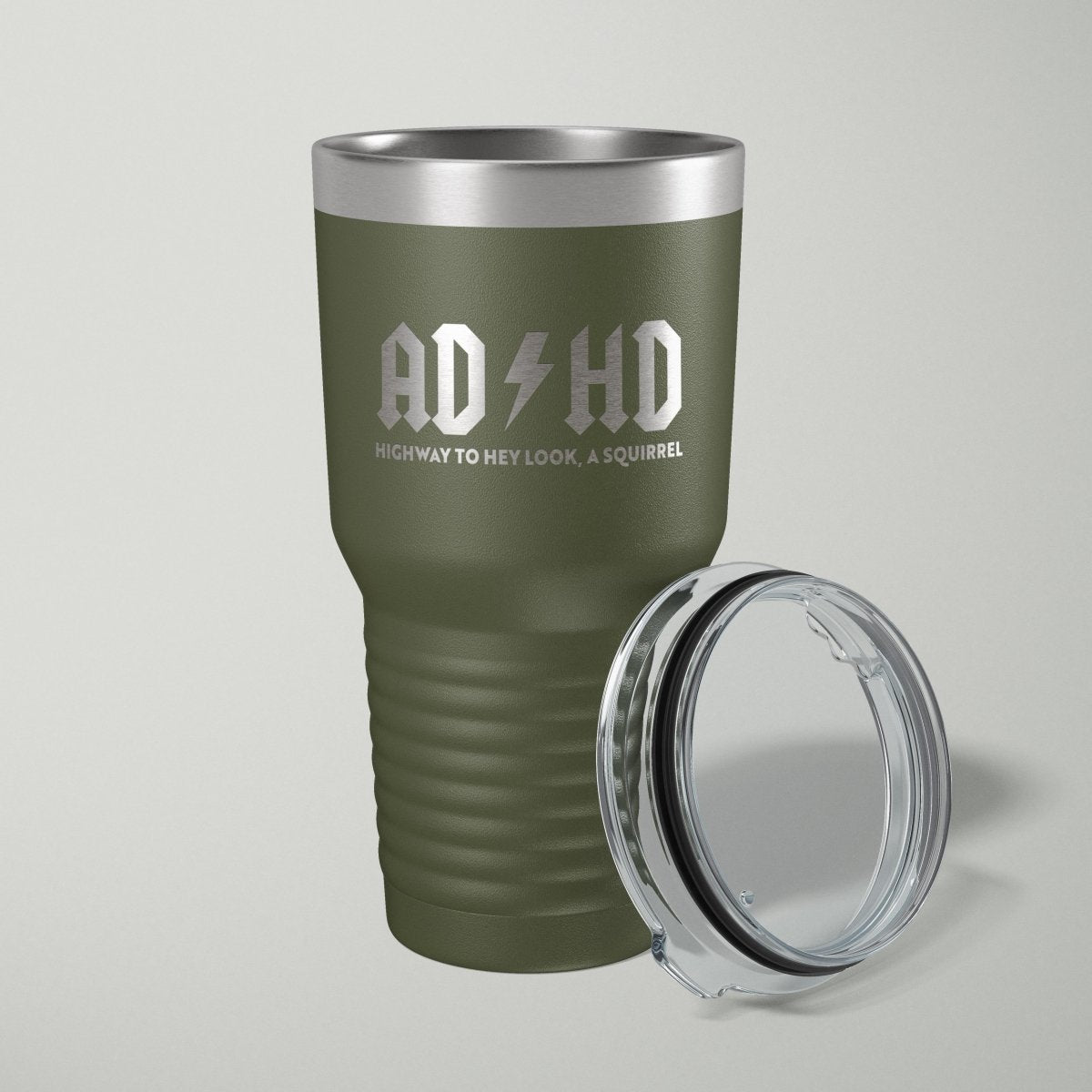 ADHD Hey Look, A Squirrel Laser Engraved Tumbler - 30oz - Hollow Point Society - Tumblers