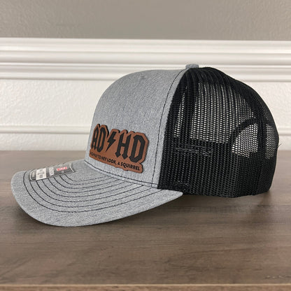 ADHD, Hey Look A Squirrel Side Leather Patch Hat - Hollow Point Society - Patch Hat