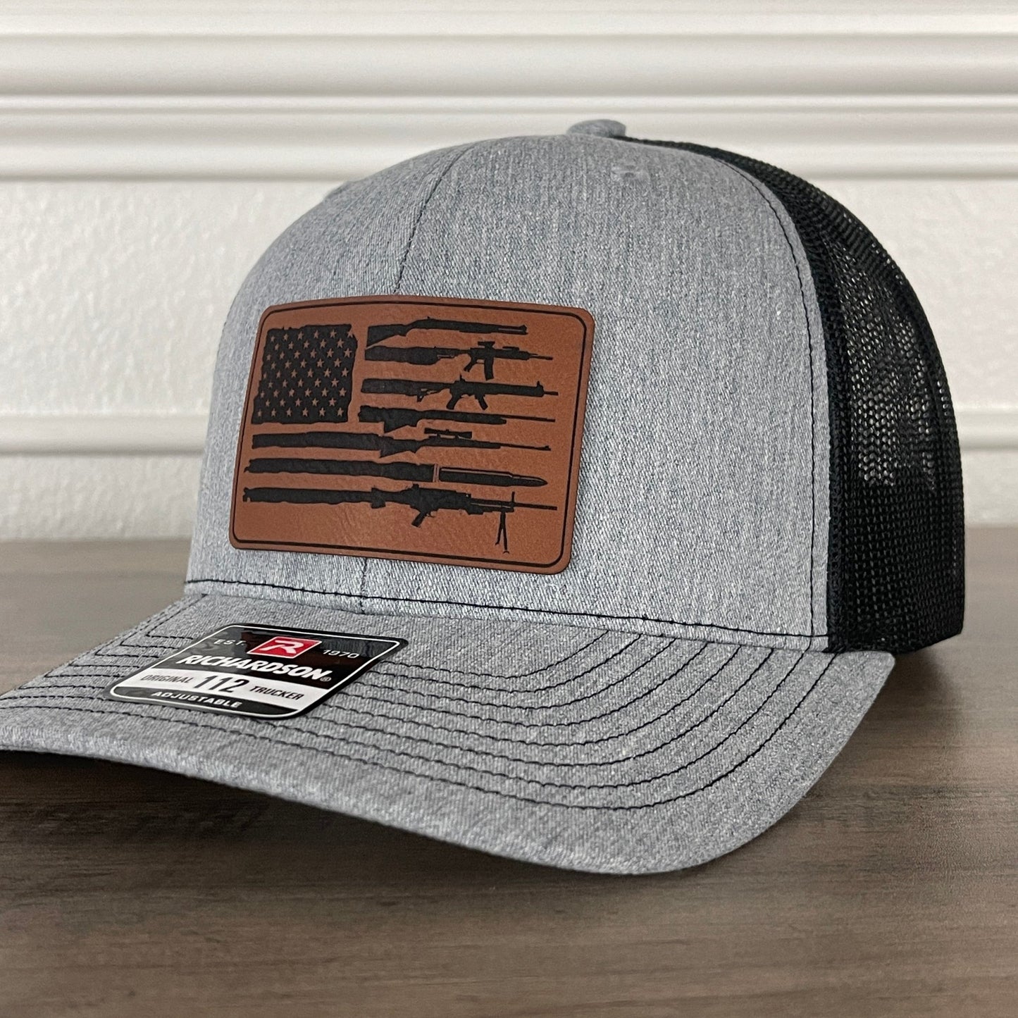 American Flag 2nd Amendment Patriotic Leather Patch Hat - Hollow Point Society - Patch Hat