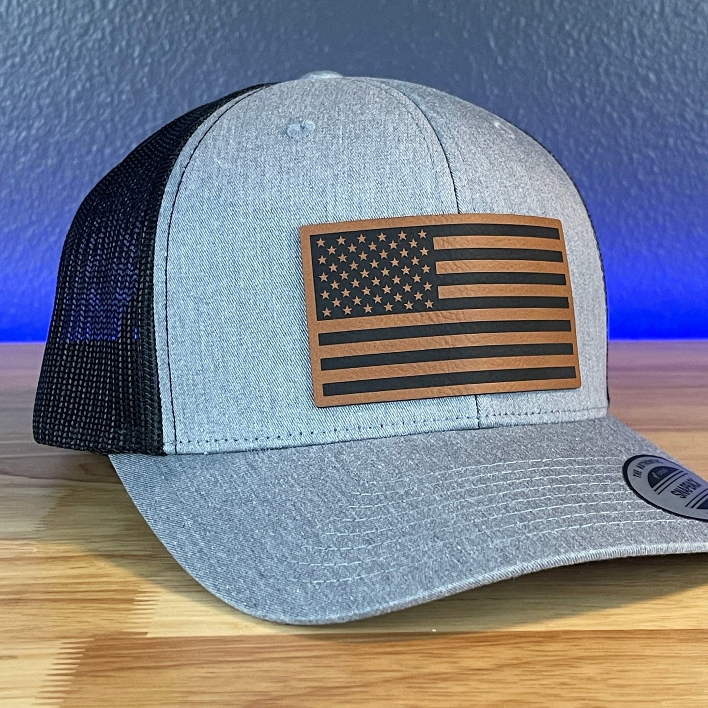 American Flag Patriotic SnapBack Trucker Rawhide Leather Patch Hat - Hollow Point Society - Patch Hat