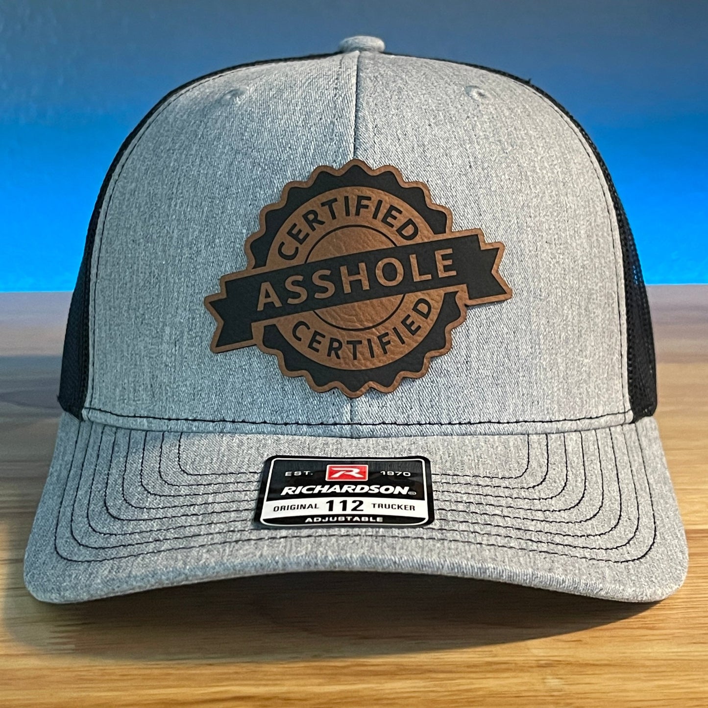 CERTIFIED AS*HOLE Funny Leather Patch Hat - Hollow Point Society - Patch Hat