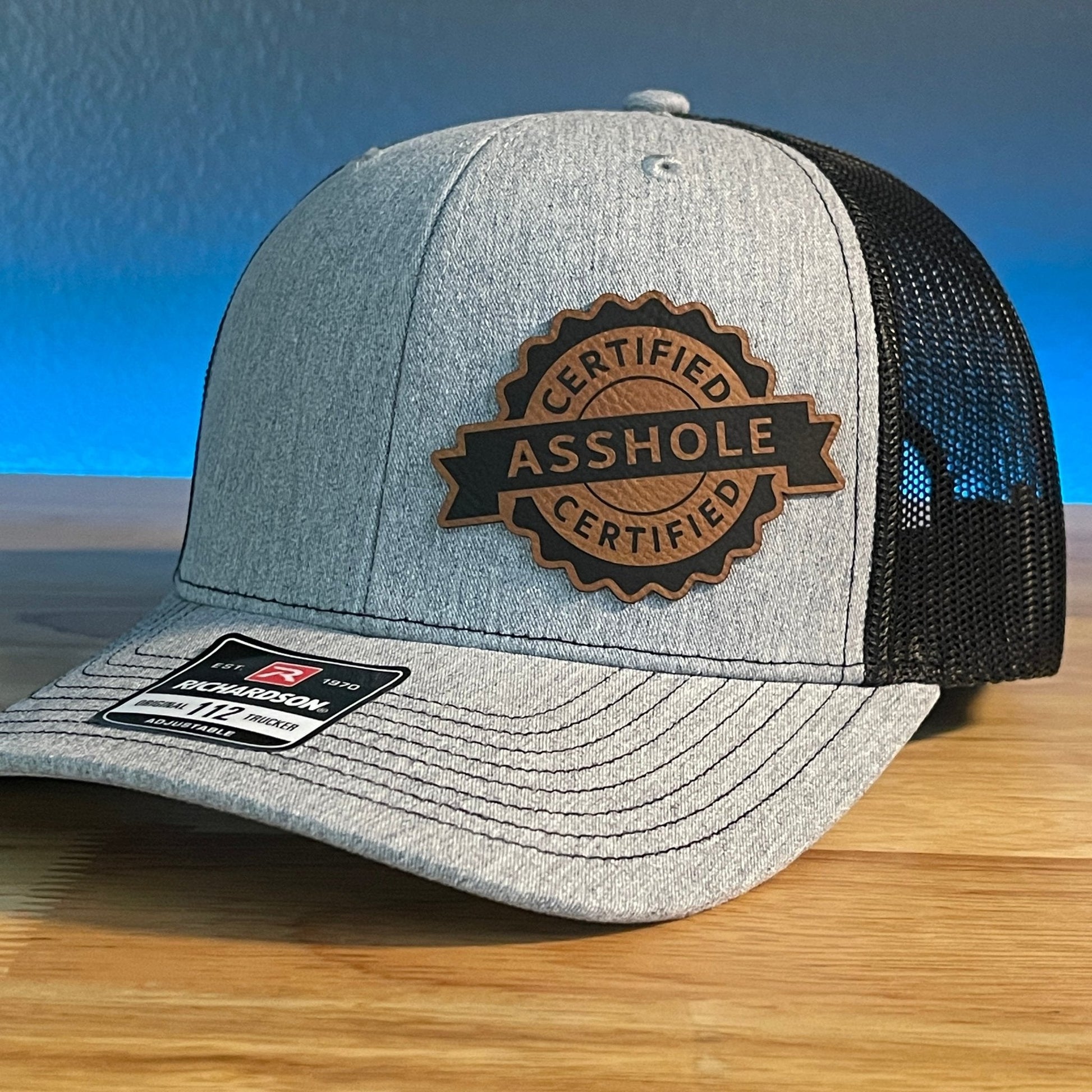 CERTIFIED AS*HOLE Funny Side Leather Patch Hat - Hollow Point Society - Patch Hat