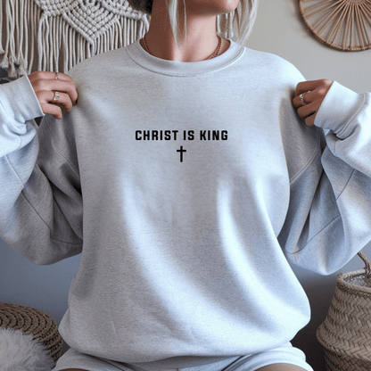 Christ is King Cross Christian Faith Gildan Jesus Sweatshirt - Hollow Point Society - Sweater