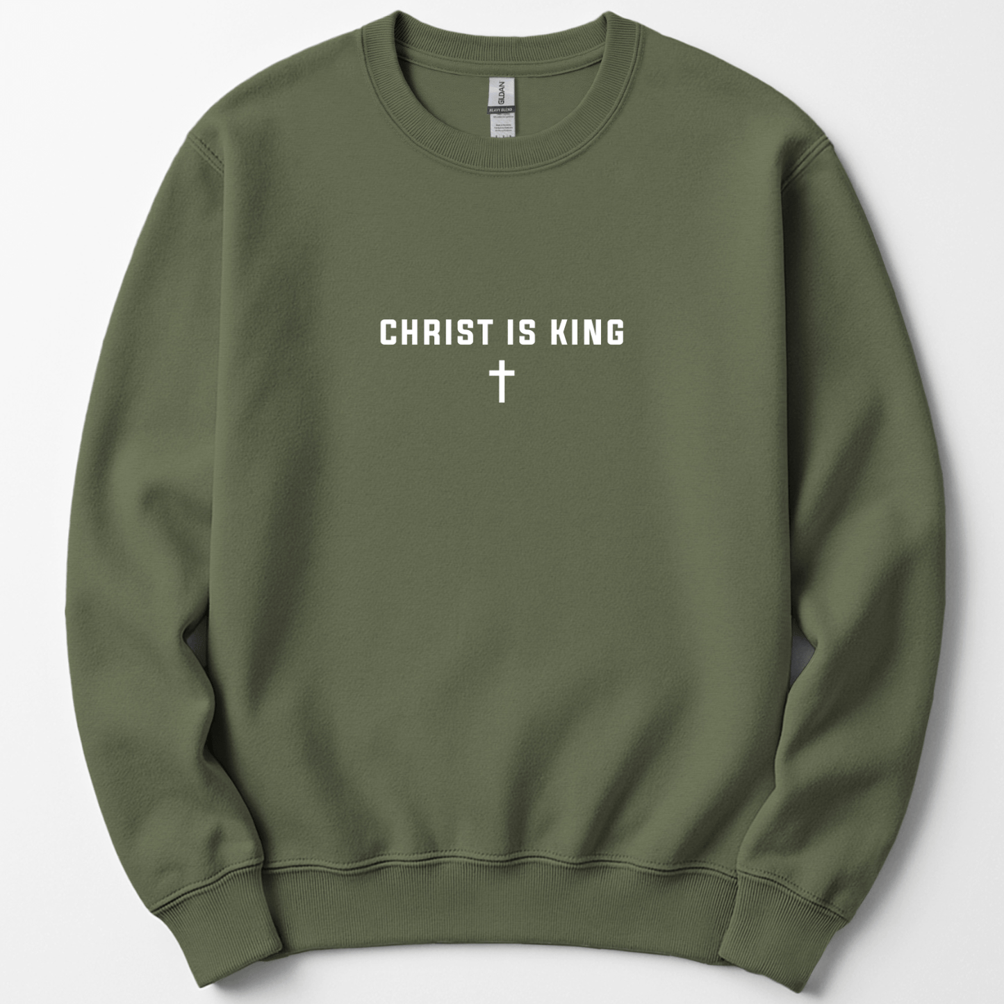 Christ is King Cross Christian Faith Gildan Jesus Sweatshirt - Hollow Point Society - Sweater