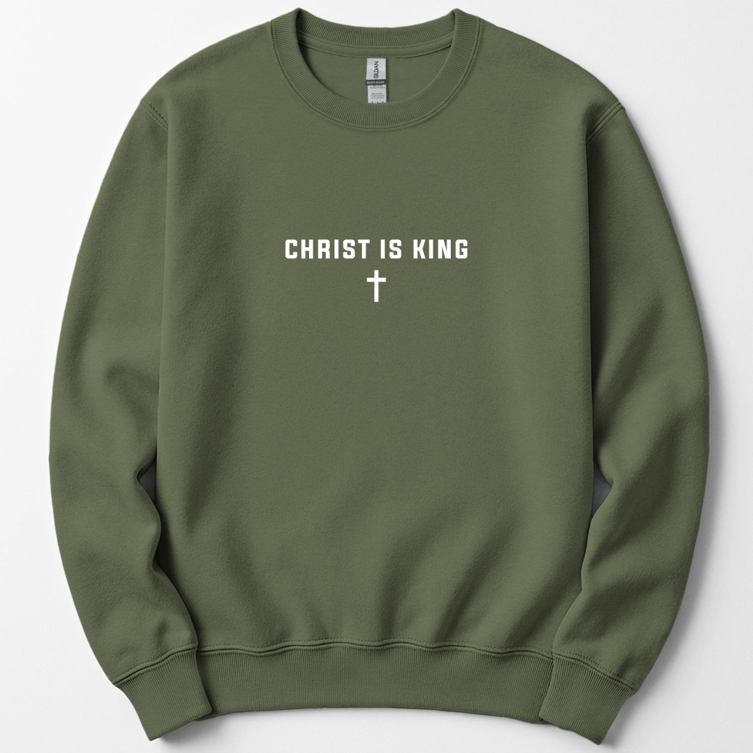Christ is King Cross Christian Faith Gildan Jesus Sweatshirt - Hollow Point Society - Sweater
