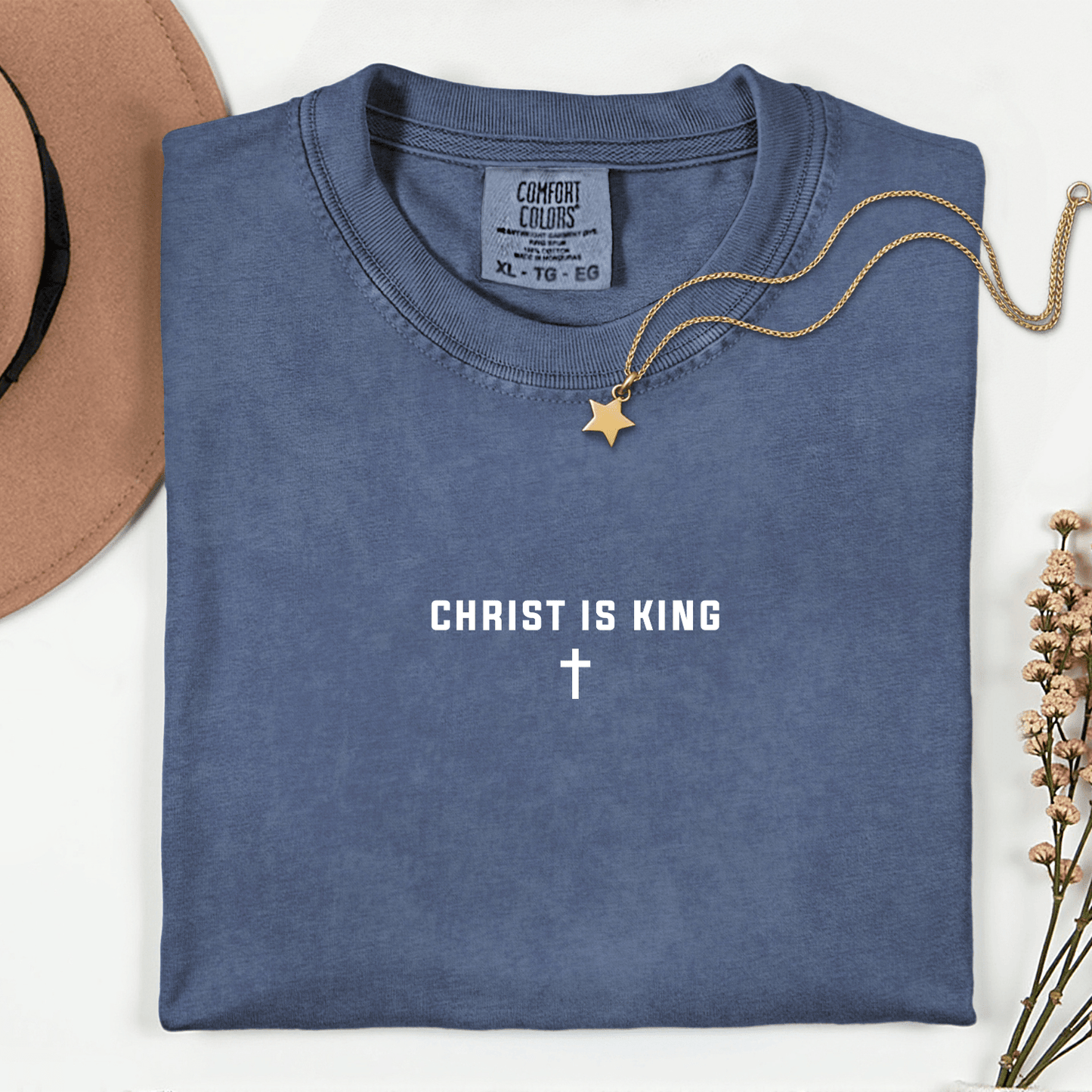 Christ Is King Cross Christian Faith Graphic Jesus T-Shirt - Hollow Point Society - T-Shirt