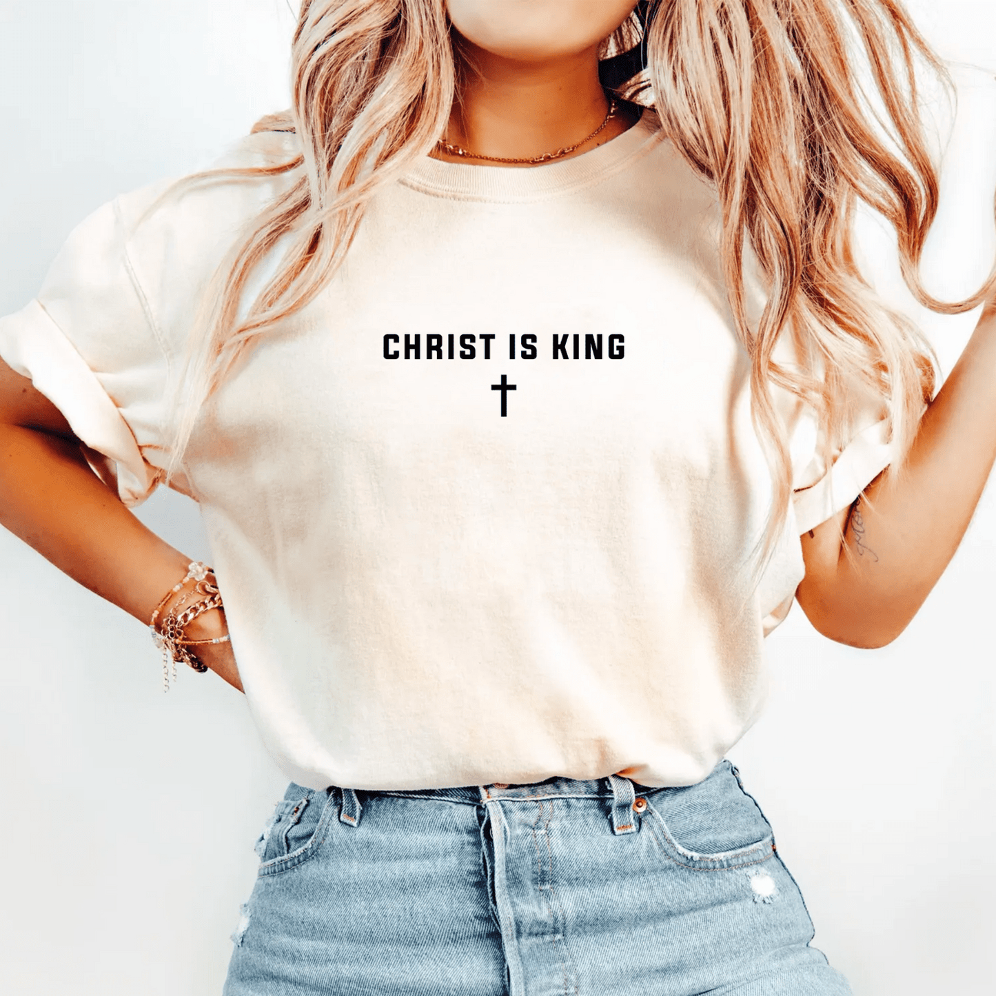 Christ Is King Cross Christian Faith Graphic Jesus T-Shirt - Hollow Point Society - T-Shirt