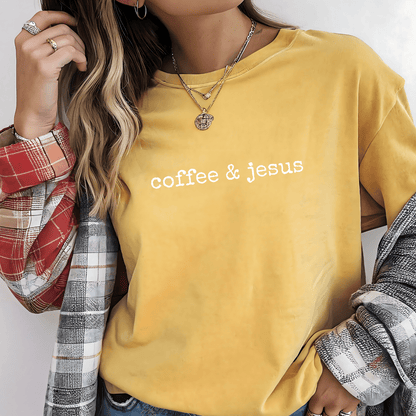 Coffee & Jesus Christian Faith Oversized Graphic T-Shirt - Hollow Point Society - T-Shirt