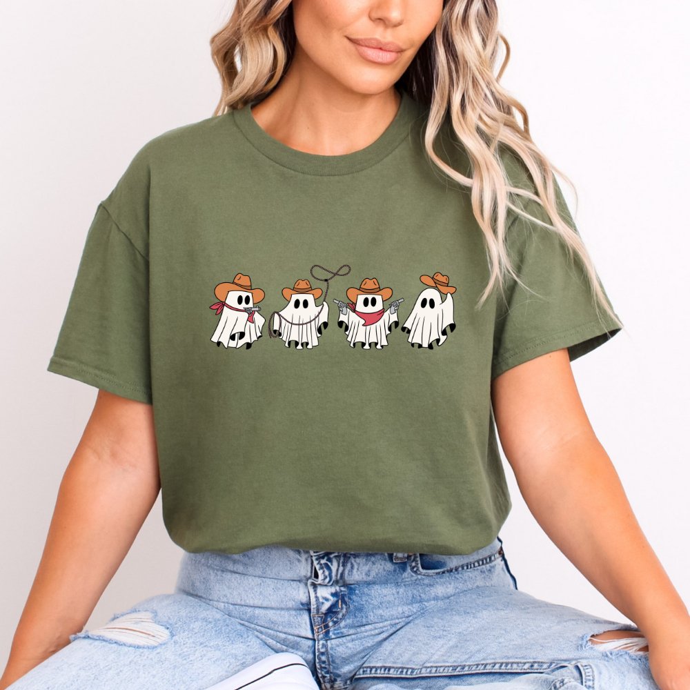 Cowboy Ghosts Ladies Halloween Shirt (4 colors) - Hollow Point Society - T-Shirt