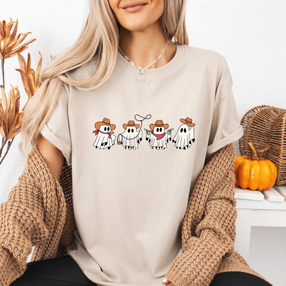 Cowboy Ghosts Ladies Halloween Shirt (4 colors) - Hollow Point Society - T-Shirt