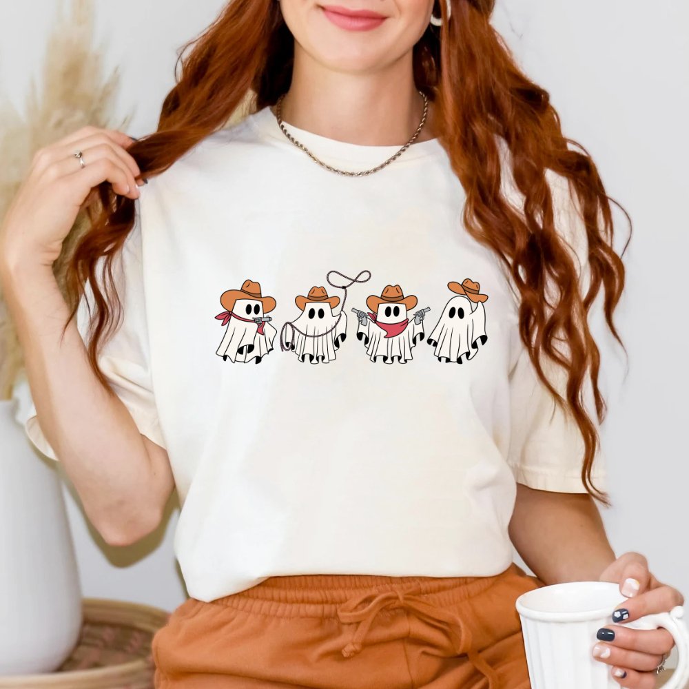 Cowboy Ghosts Ladies Halloween Shirt (4 colors) - Hollow Point Society - T-Shirt